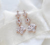 Long rose gold marquis cubic zirconia Bridal earrings - SEDONA