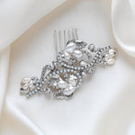 Floral Bridal hair comb with Austrian crystals and pearls - LISA - Treasures by Agnes