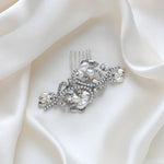 Floral Bridal hair comb with Austrian crystals and pearls - LISA - Treasures by Agnes