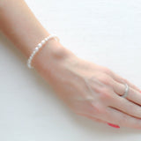 Genuine pearl tennis bracelet for Bride - ANDERSON - Treasures by Agnes