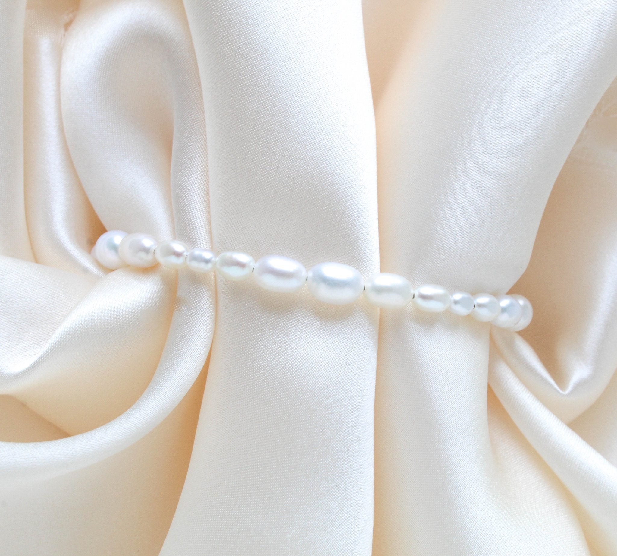 Genuine pearl tennis bracelet for Bride - ANDERSON - Treasures by Agnes