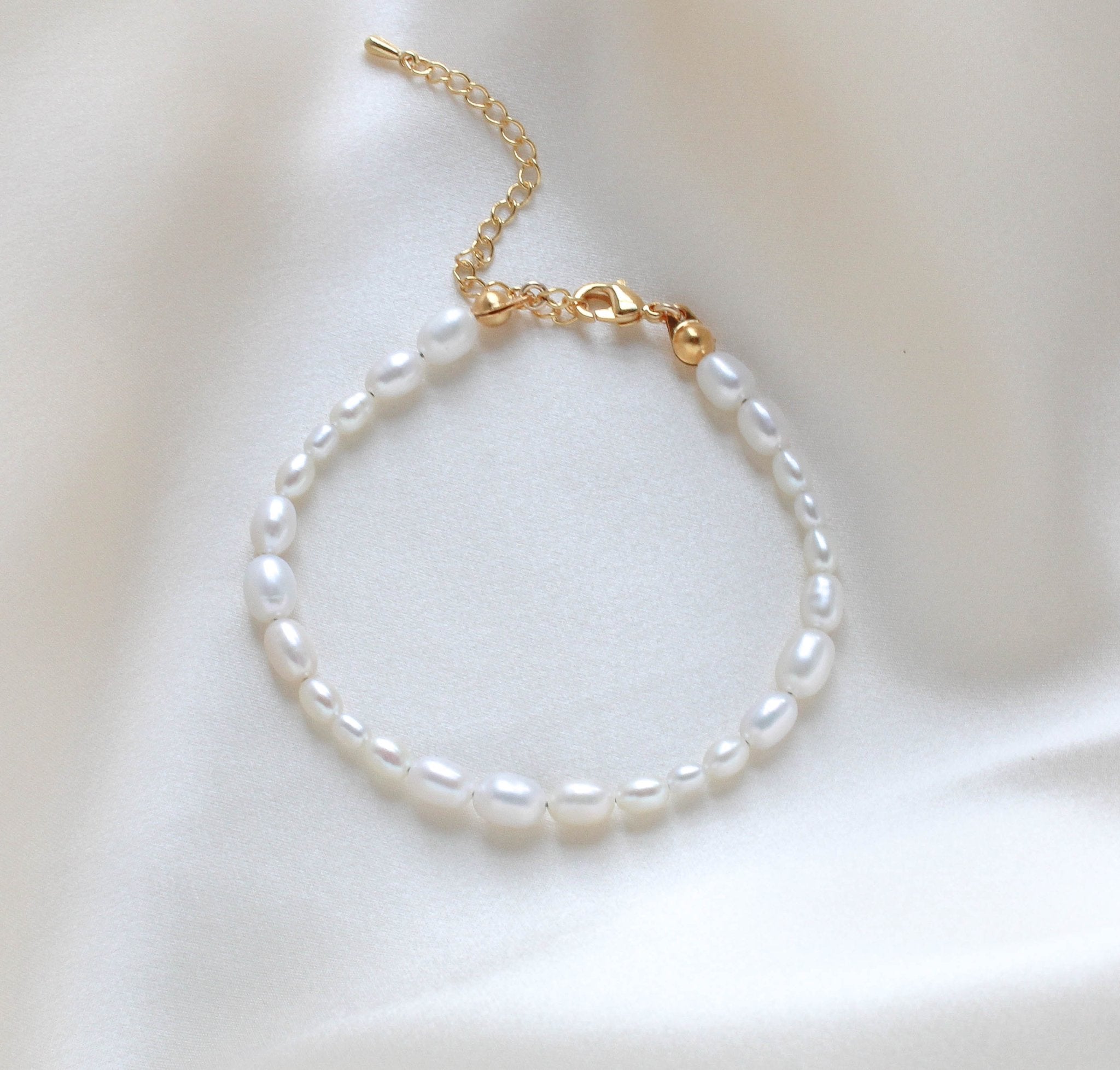 Genuine pearl tennis bracelet for Bride - ANDERSON - Treasures by Agnes