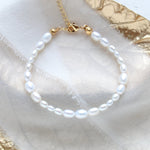 Genuine pearl tennis bracelet for Bride - ANDERSON - Treasures by Agnes