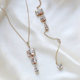 Gold Bridal backdrop necklace - ADELINE - Treasures by Agnes