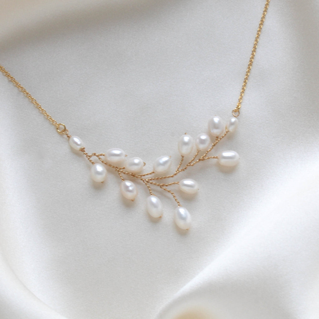 Gold filled pearl necklace for Bride - KACIE - Treasures by Agnes