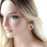 Gold pearl hoop bridal earrings - LUNA - Treasures by Agnes