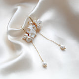 Long floral cluster bridal earrings - MEADOW - Treasures by Agnes