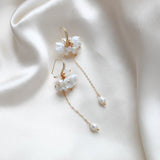 Long floral cluster bridal earrings - MEADOW - Treasures by Agnes