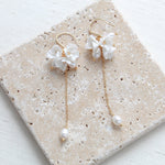 Long floral cluster bridal earrings - MEADOW - Treasures by Agnes