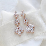 Long gold marquis cubic zirconia Bridal earrings - SEDONA - Treasures by Agnes