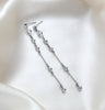 Long Minimalist earrings with simulated diamonds - SERENITY - Treasures by Agnes