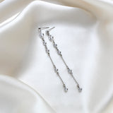 Long Minimalist earrings with simulated diamonds - SERENITY - Treasures by Agnes