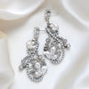 Silver Floral Bridal earrings with white opal crystals - LISA - Treasures by Agnes