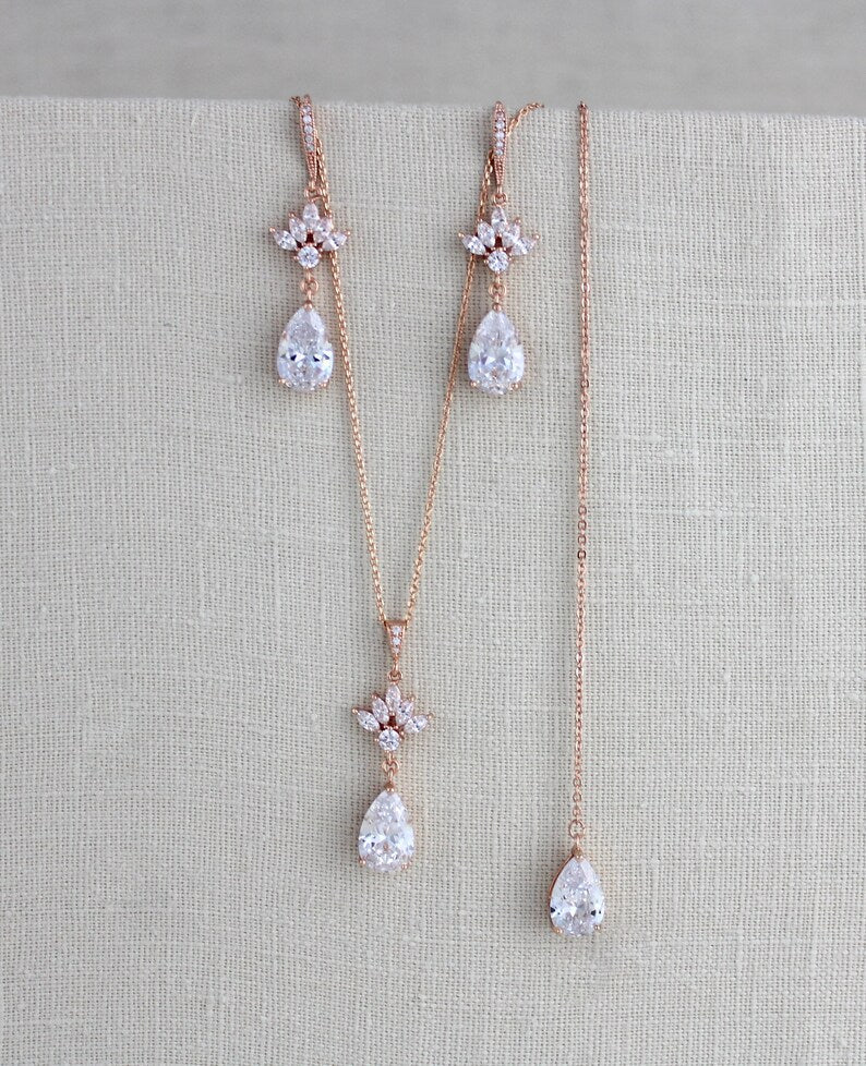 Simple Rose gold Back necklace - EMMA - Treasures by Agnes