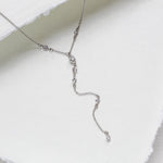 Simple Y style necklace with simulated diamonds - SERENITY - Treasures by Agnes