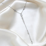 Simple Y style necklace with simulated diamonds - SERENITY - Treasures by Agnes