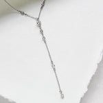 Simple Y style necklace with simulated diamonds - SERENITY - Treasures by Agnes