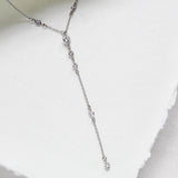 Simple Y style necklace with simulated diamonds - SERENITY - Treasures by Agnes