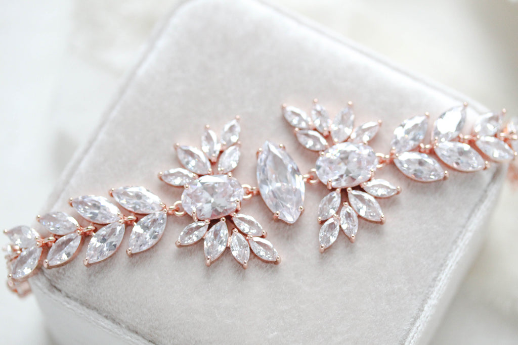 Sparkly Rose Gold Bracelet Formal & Wedding Stores, Bride will Love it –  Adorn A Bride