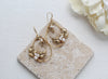 Antique gold floral hoop Bridal statement earrings - BROOKLYN - Treasures by Agnes