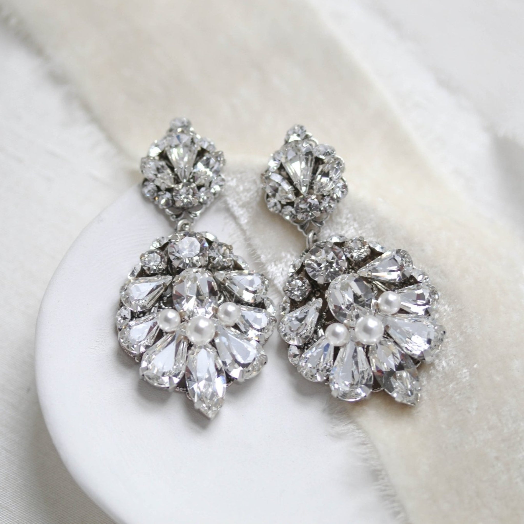 Crystal Bridal earrings– Treasures by Agnes