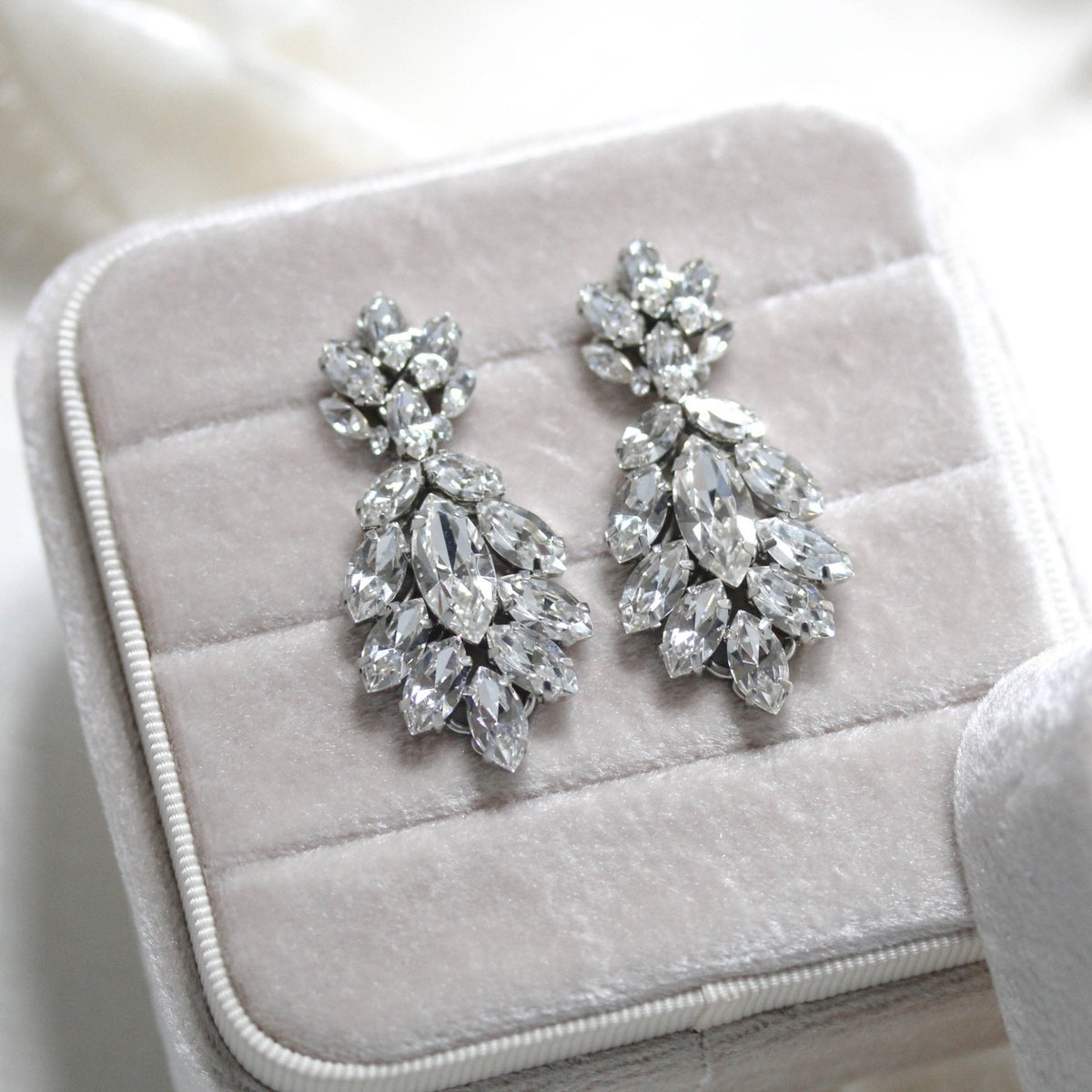 Crystal Bridal earrings– Treasures by Agnes