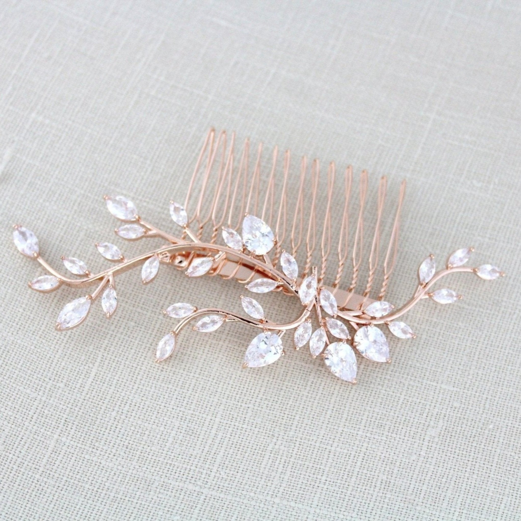 Cubic Zirconia Bridal hair combs– Treasures by Agnes