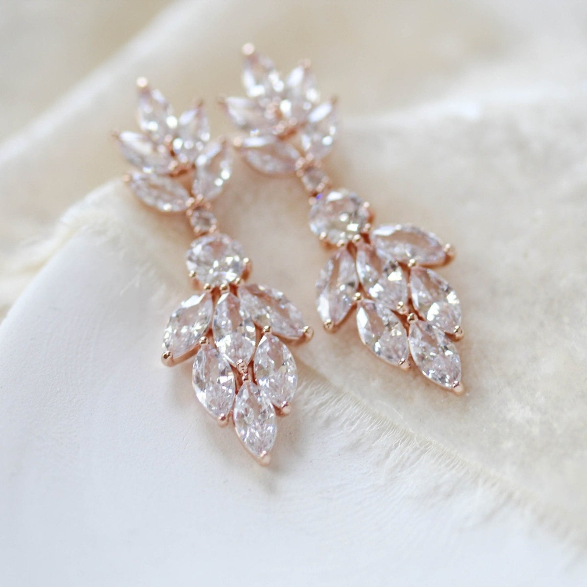 Rose gold hot sale zirconia earrings