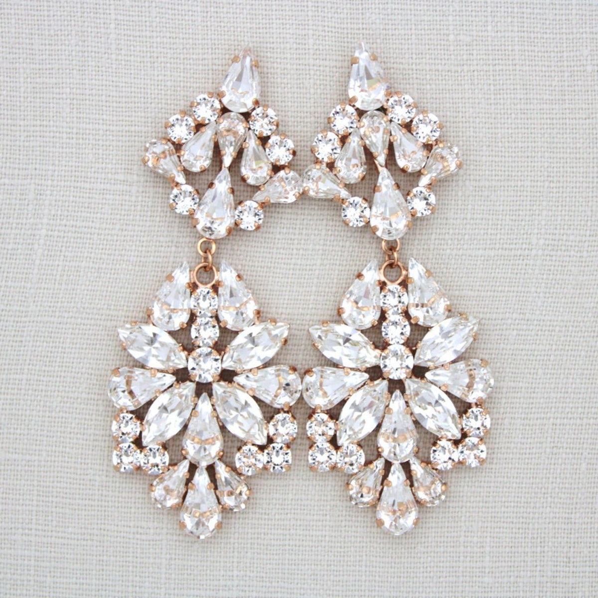 MANDY mini / bridal earrings with crystals and blush beading / newest statment earrings [more colors]