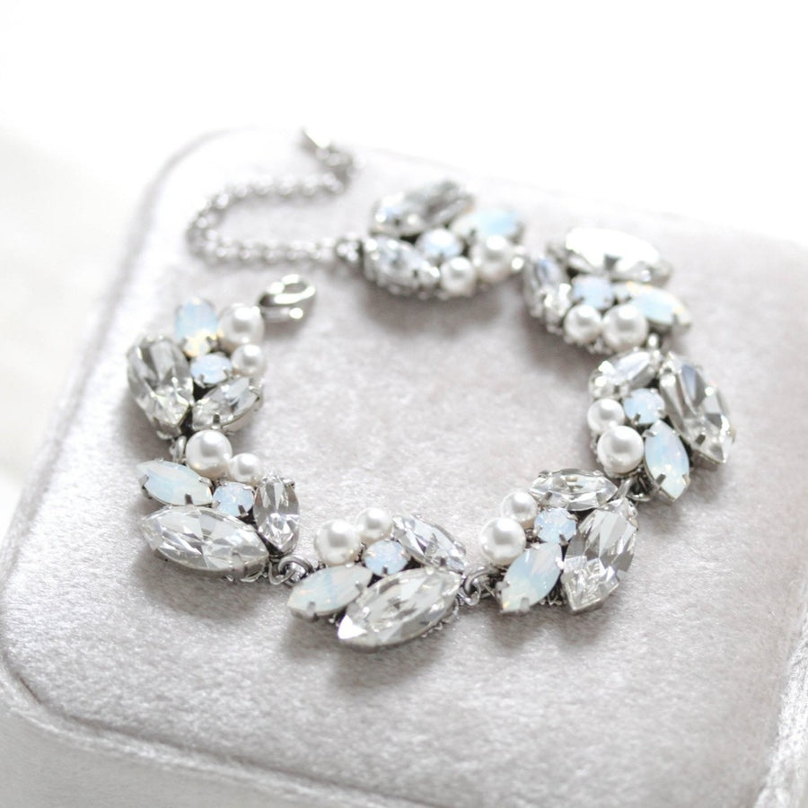 White opal Crystal Bridal bracelet - BRIAR – Treasures by Agnes